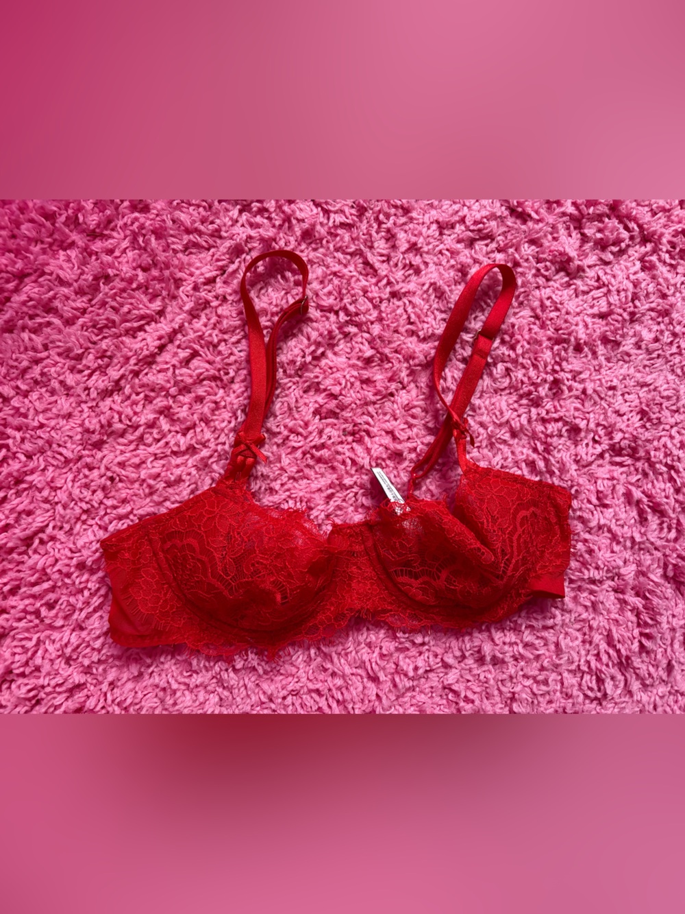 ❦ Dream Angels Red Lace Unlined Bra ❦ - Picture 6 of 9